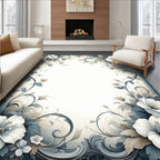 Serene Floral Border Design Rug