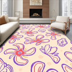 Abstract Whimsical Floral Bloom Design Rug