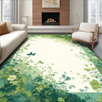 Lush Greenery and Butterfly Garden Rug