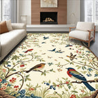 Birds Among Floral Garden Branches Rug