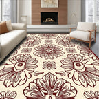 Cream Floral Motif With Border Design Rug
