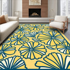 Bold Yellow Daisy Floral Pattern Rug