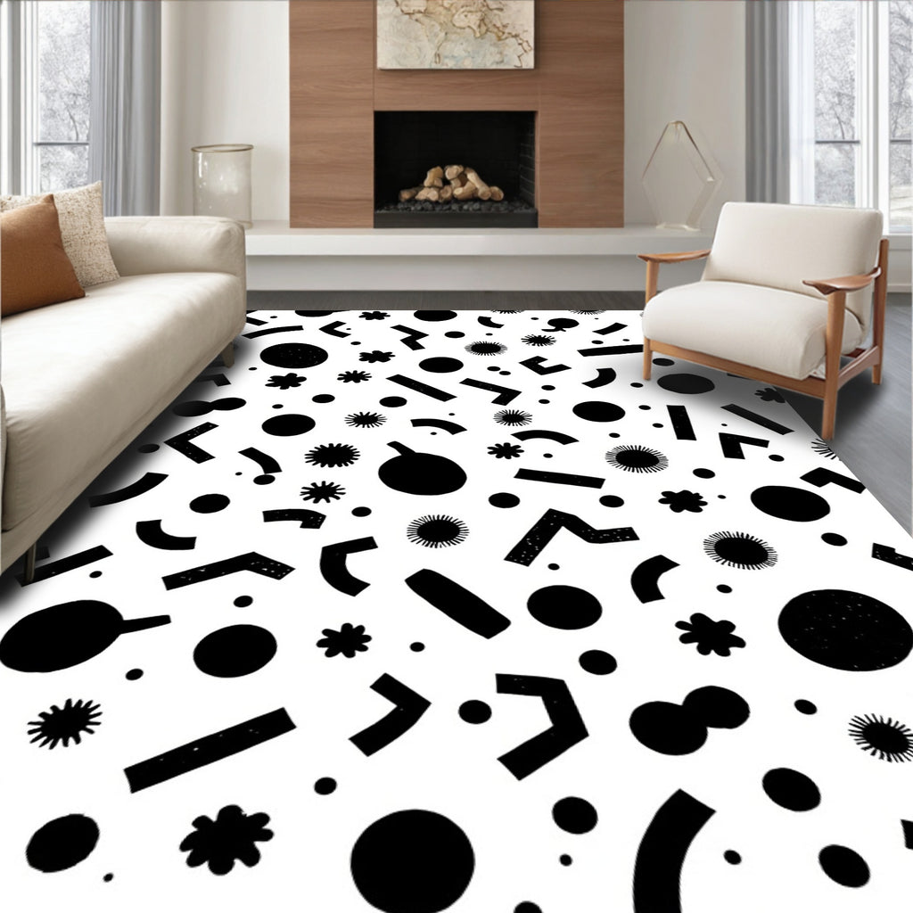 Abstract Geometric Shapes Pattern Rug