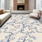 Abstract Swirling Floral Pattern Design Rug