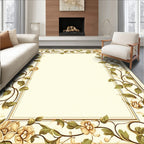 Ornate Floral Vine Border Design Rug