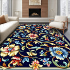 Intricate Floral Vines Dark Romance Rug