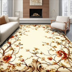 Antique Floral Vine Border Pattern Rug