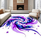 Whimsical purple blue star swirl Rug