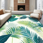Exotic Leaf Patterned Tropical Rug