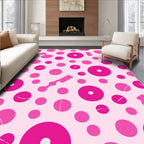 Pink Circles Abstract Shapes Design Rug