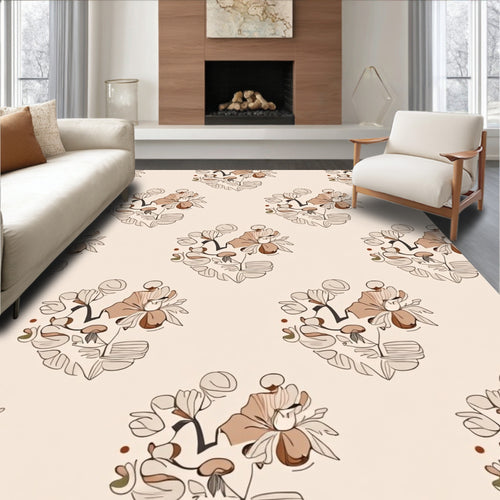 Abstract Botanical Floral Pattern Rug