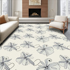 Delicate Floral Outline Pattern Rug