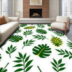 Tropical Leaf Pattern With Yellow Accents Rug