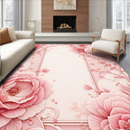 Delicate Pink Floral Petal Arrangement Rug