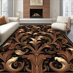 Ornate Floral Scrollwork Pattern Rug