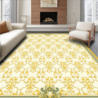 Golden Floral Damask Pattern Rug