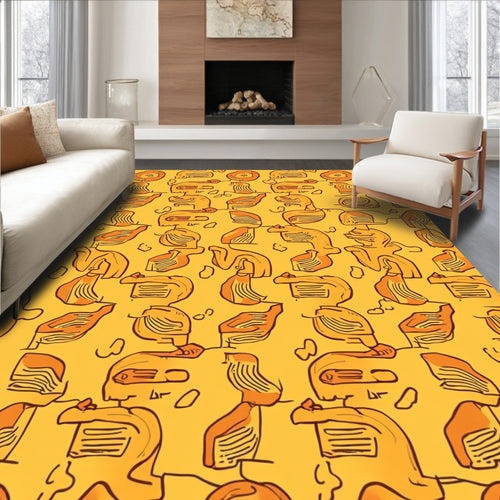 Abstract Figure Outline Pattern Rug