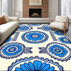 Blue Floral Medallion Pattern Rug
