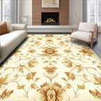 Opulent Floral Scroll Work Design Rug