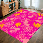 Vibrant Abstract Floral Pattern Rug