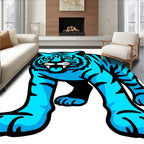 Bold Blue Tiger Graphic Rug