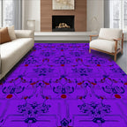 Ornate Purple Abstract Symmetry Design Rug