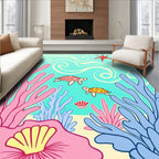 Ocean Life Coral Turtle Pattern Rug