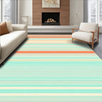 Cool Tones Coral Stripes Pattern Rug