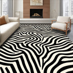 Bold Black White Animal Print Rug