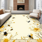 Sweet Bee Yellow Floral Design Rug