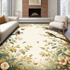 Birds and Blossoms Vintage Nature Design Rug