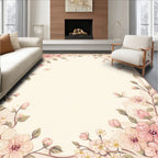 Pink Delicate Floral Branches Pattern Rug