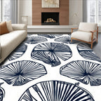 Fan Outline Botanical Pattern Rug