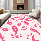 Pink Abstract Organic Shapes Rug