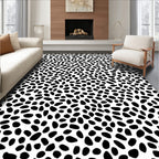 Black White Organic Spot Pattern Rug