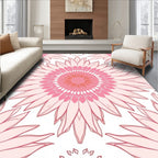 Pink Floral Mandala Pattern Rug