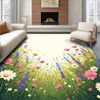 Whimsical Wildflower Meadow Pattern Rug