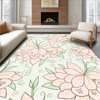 Soft Peach Floral Pattern Design Rug