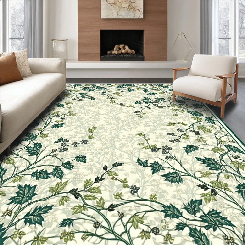 Vines And Leaves Detailed Pattern Rug