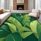 Lush Tropical Leaf Pattern Rug