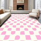 Cute Pink Rounded Squares Pattern Rug