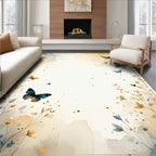 Golden Butterflies and Floral Trails Rug