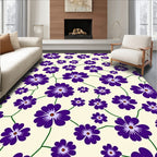 Ornate Purple Floral Pattern Rug