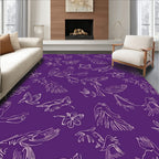 Whimsical Birds And Flowers Drawing Rug