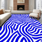 Bold Blue Wavy Stripe Rug