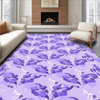 Ornate Floral Abstract Lavender Design Rug