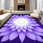 Purple Floral Petal Layered Design Rug
