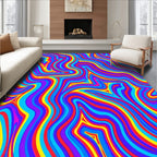 Vibrant Wavy Psychedelic Lines Rug