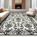 Classic Floral Scroll Work Design Rug