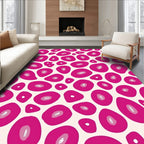 Vibrant Pink Organic Shape Pattern Rug
